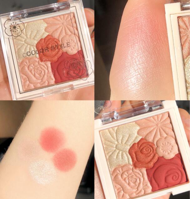 Embossed Petal Natural Contouring Highlight Blush Palette