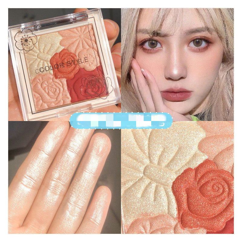 Embossed Petal Natural Contouring Highlight Blush Palette