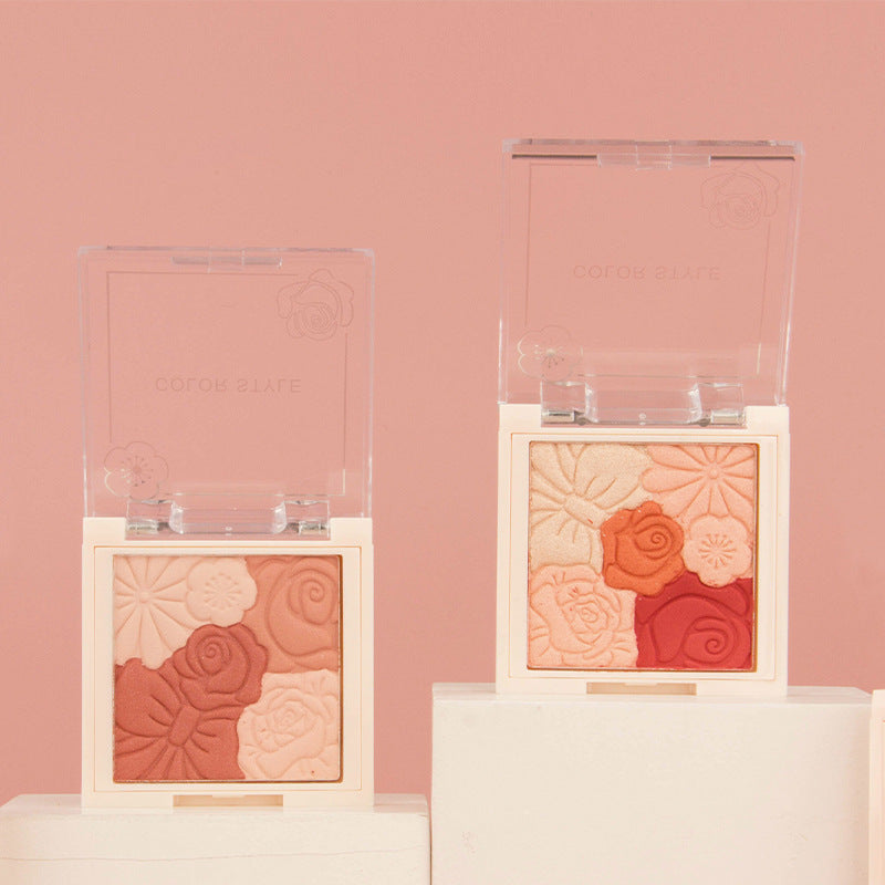 Embossed Petal Natural Contouring Highlight Blush Palette