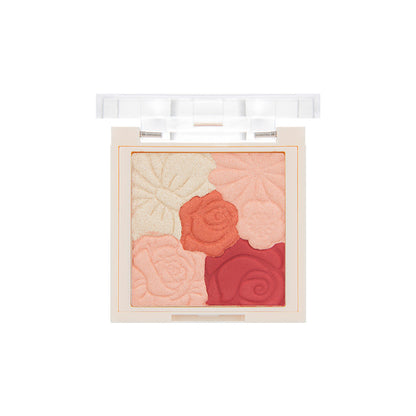 Embossed Petal Natural Contouring Highlight Blush Palette